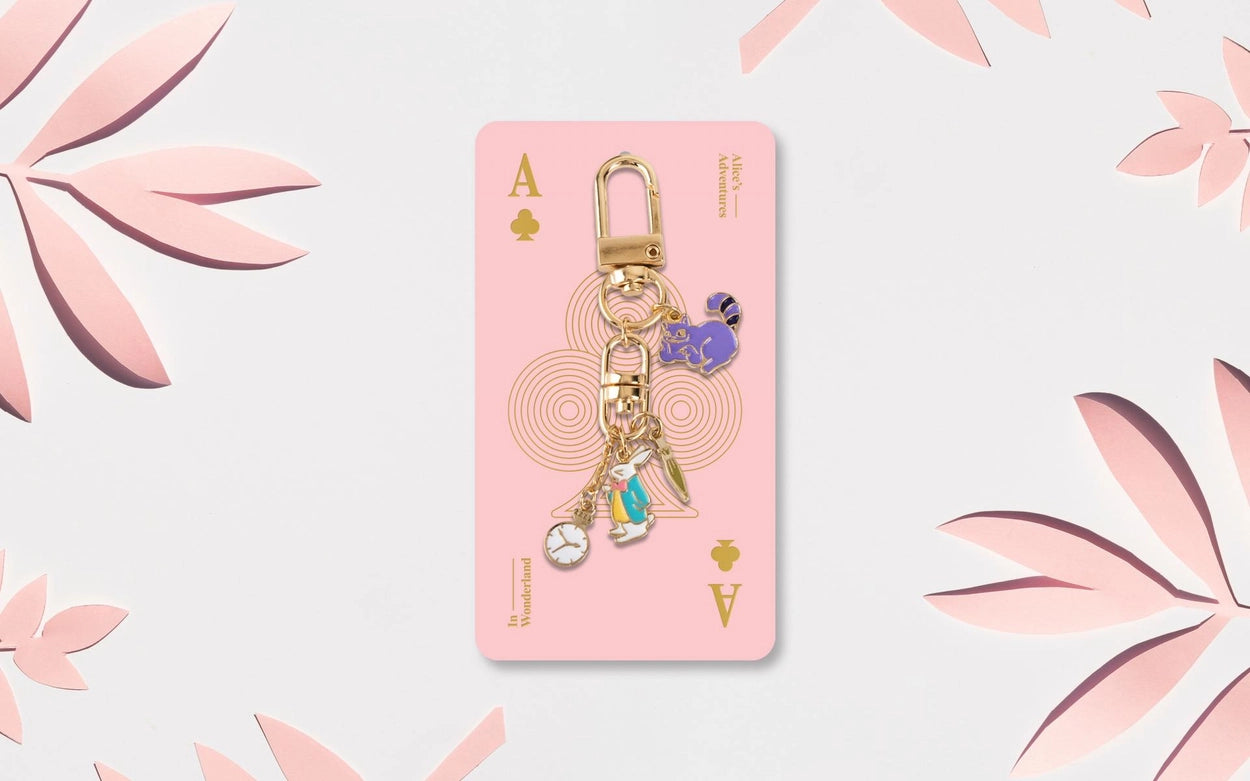 [Alice's Adventures in Wonderland] Keychain - White Rabbit & Cheshire Cat