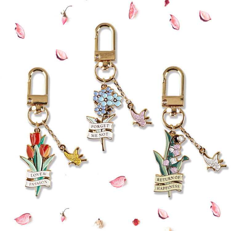 [Flower Language Collection] Keychain - Forget-Me-Not
