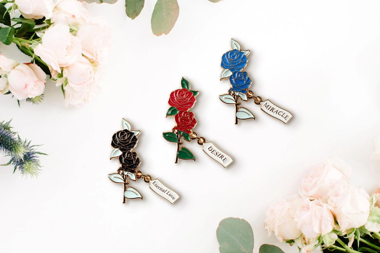[Flower Language Collection] Enamel Pin Card - Rose Series