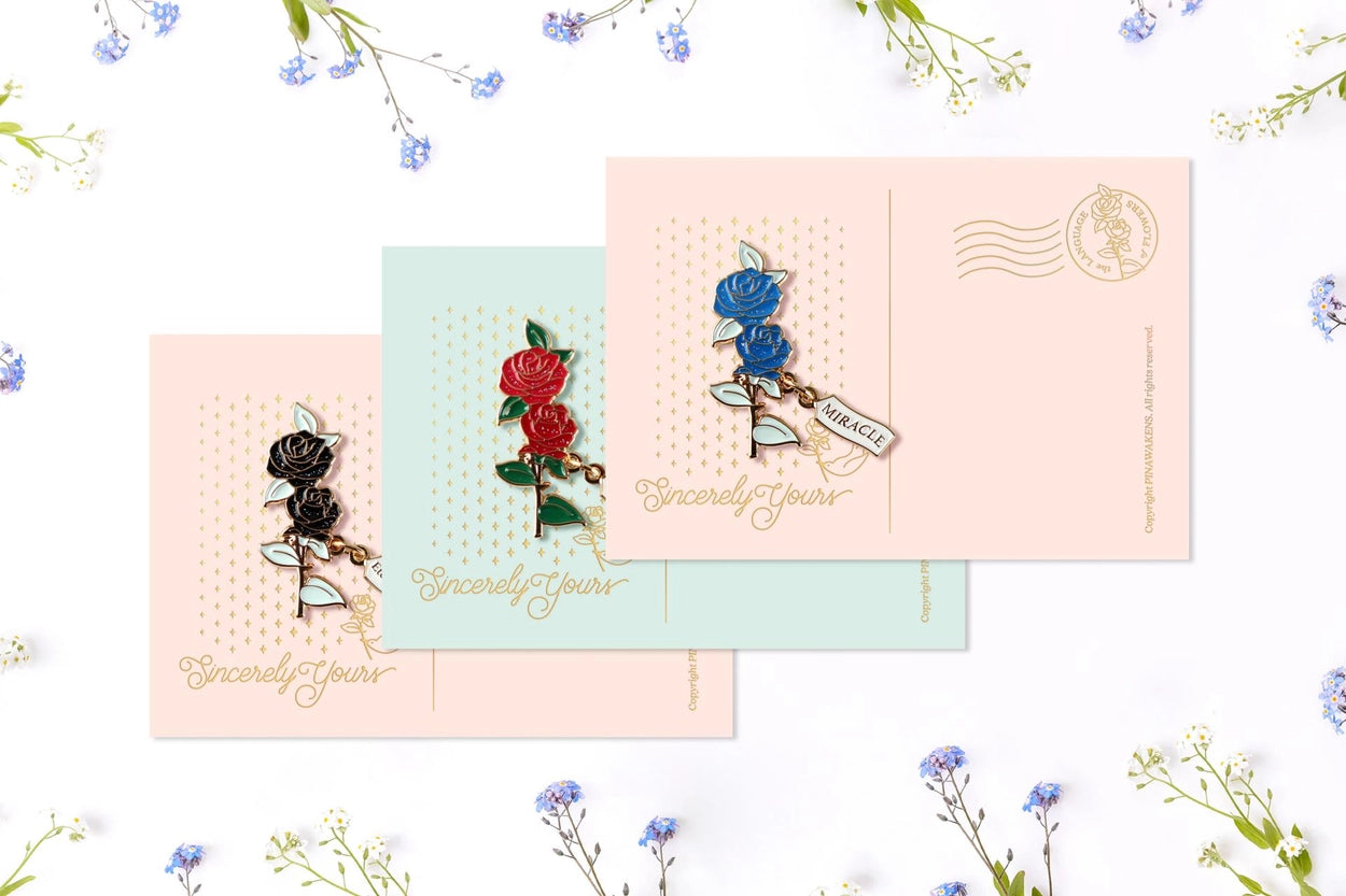 [Flower Language Collection] Enamel Pin Card - Rose Series