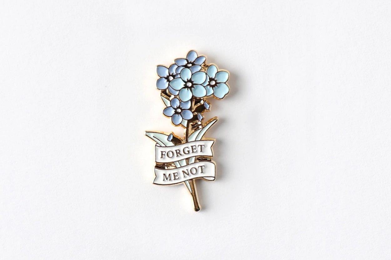 [Flower Language Collection] Enamel Pin Card - Forget-Me-Not