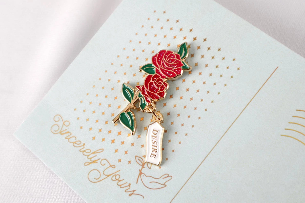 [Flower Language Collection] Enamel Pin Card - Rose Series