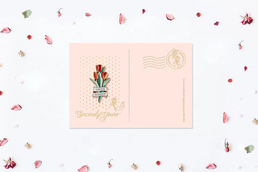 [Flower Language Collection] Enamel Pin Card - Tulip